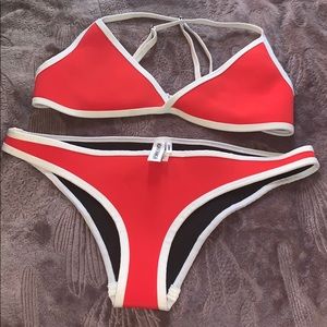Super cute Hoaka Swimwear orange triangle bikini